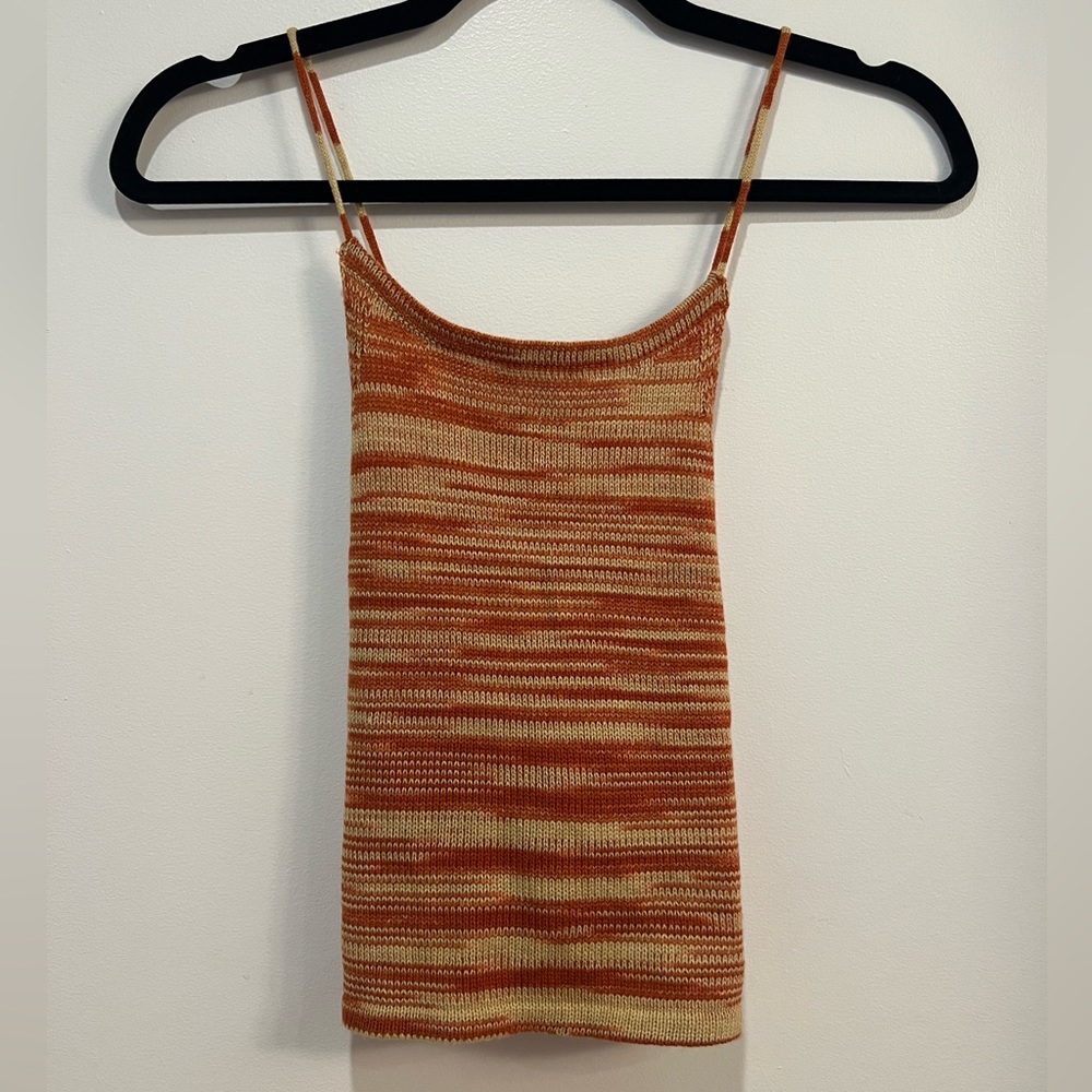 Space dye knit open back top